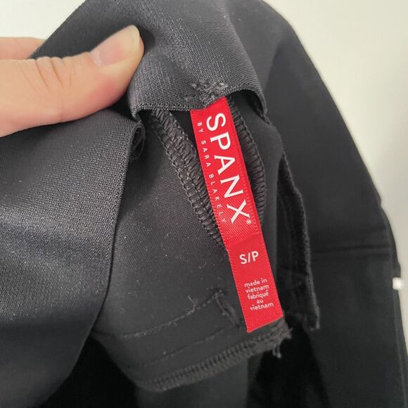 Spanx Size S Black White Piping The Perfect Pant High Rise Ankle Leggings - Picture 5 of 8